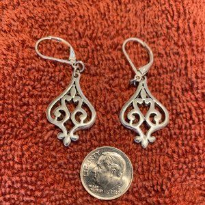 Ornate Silver Dangle Earrings